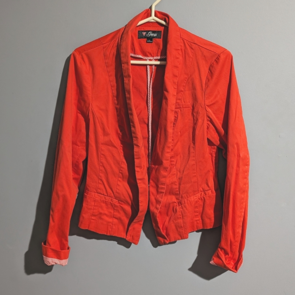 Guess red fitted blazer
